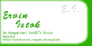 ervin istok business card